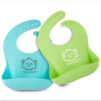 Image 1 of KeaBabies Силиконови Лигавници 2 Броя Син/Зелен KeaBabies (KB034-001)