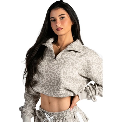 Nebbia Primal Half-zip Leopard Sweatshirt 866 cream leopard