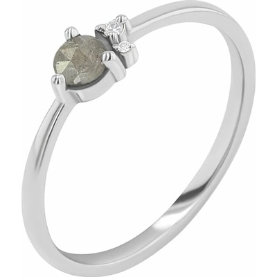 Eppi Nežný zlatý prsteň so salt and pepper diamantom Aghate R38331