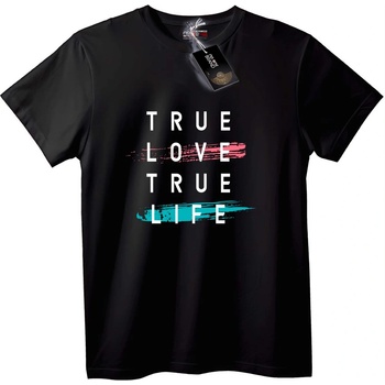 NOONEBRAND Тениска Истинска Любов Истински Живот - 2XL, Black