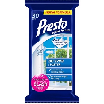 Presto čistiace obrúsky na sklá a zrkadlá 30 ks