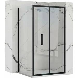 Rea Квадратна душ кабина със сгъваема врата Rea Rapid Fold 90x90 черна (5902557342532+5902557342556)