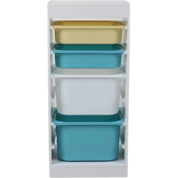 Ginger Home Етажерка с кутии за играчки Ginger Home - Бяла (TF6745-2)