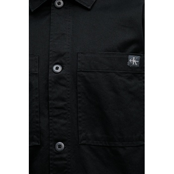 Calvin Klein Памучна риза Calvin Klein Jeans в черно със свободна кройка с класическа яка LV04RD110G (LV04RD110G)