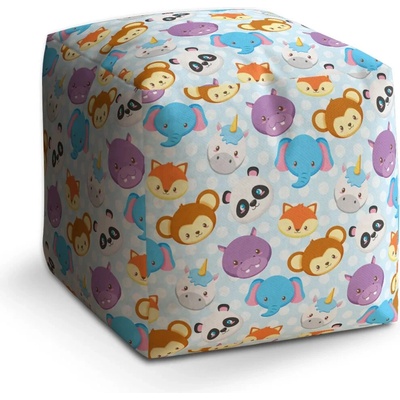 Sablio Taburet cube Zoo pro děti: 60x60x60 cm