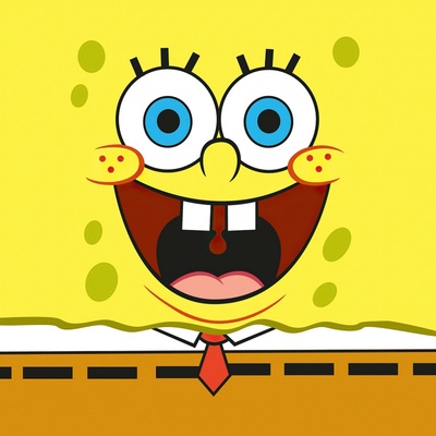 Carbotex magický dětský froté ručník 30 x 30 cm Sponge Bob face žlutá