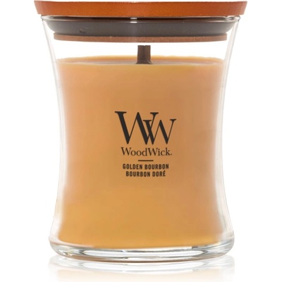 WoodWick Opulent Wood Golden Bourbon ароматна свещ с дървен фитил (hearthwick) 275 гр