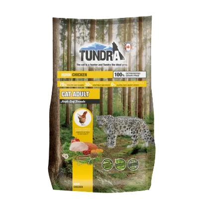 TUNDRA Adult Cat - висококачествена храна за пораснали котки от всички породи, БЕЗ ЗЪРНО, с пилешко месо, Боровинки, Моркови и Ябълки - 1, 45 кг, Германия - 17214