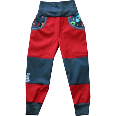 DupeTo Dětské softshellové kalhoty červené