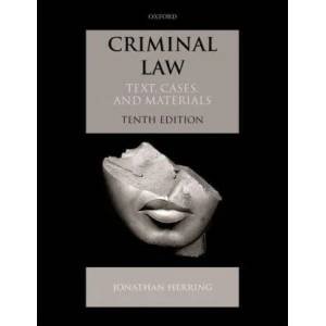 Criminal Law | JONATHAN HERRING (ISBN: 9780192855923)