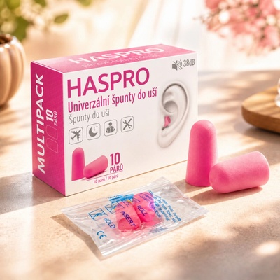 Haspro Multi špunty do uší růžové 10 párů
