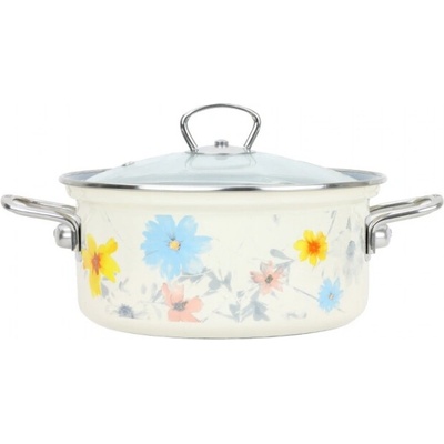 BELIS Smaltovaný kastról so sklenenou pokrievkou 16 cm – 1,4 l – MEADOW - 42516-095DCDN5