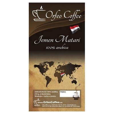 Orfeo coffee Jemen Mocca Matari 100% arabika 250 g