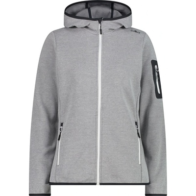 CMP Дамско поларено яке CMP Women's Jacket Fix Hood with Sleeve Pocket Fleece jacket - Bianco / Graffite - размер 50 (EU) (105-7194-0219)