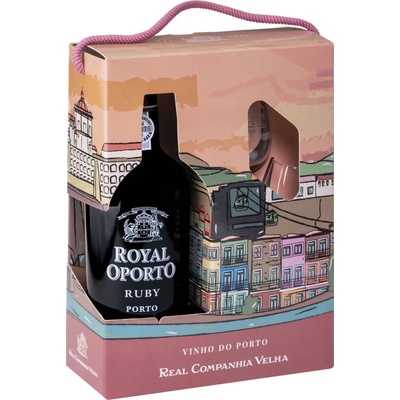 Real Companhia Velha Royal Oporto Ruby Traveller box 19% 0,75 l (dárkové balení 2 sklenice)
