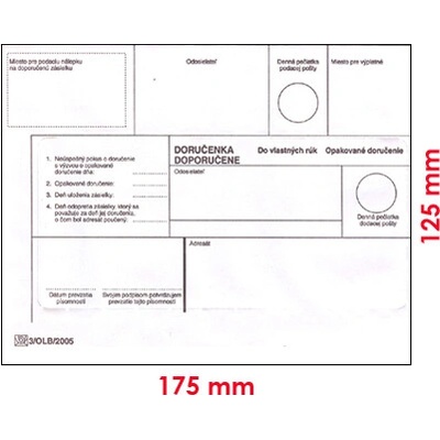 Obálky B6 DVR 125 x 175 mm opakované doručenie 25 ks