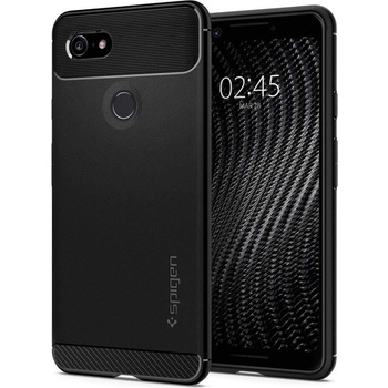 Spigen Rugged Armor Case - тънък качествен силиконов (TPU) калъф за Google Pixel 3 (черен)