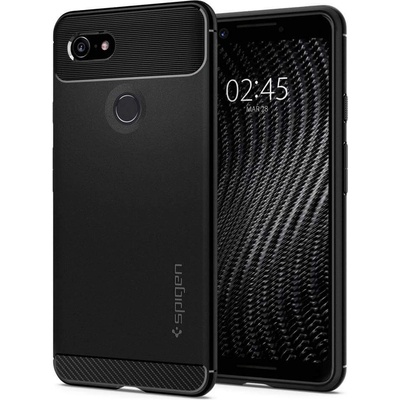 Spigen Rugged Armor Case - тънък качествен силиконов (TPU) калъф за Google Pixel 3 (черен)