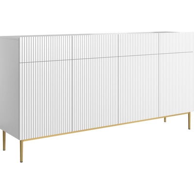 Nábytek Bogart Nical 200 cm čtyřdveřová se zásuvkami s ryhovaným čelem