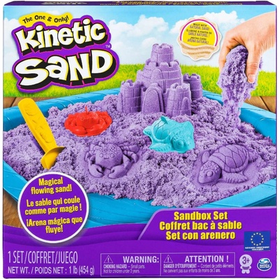 Spin Master Kinetic sand Fialový 450g tekutý písek s podložkou a nástroji – Zboží Mobilmania