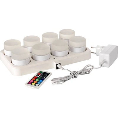 Duni Sada LED-mini lampičiek 48x50mm, možnosť dobíjania 8ks/sada, 155x255x60mm
