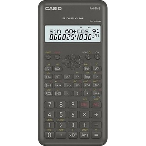 Casio Калкулатор Casio FX-82 MS, 12 разряден дисплей, научен, 240 математически, хиперболични и инженерни функции и анализи, пластмасов калъф, черен (FX-82 MS) Калкулатори