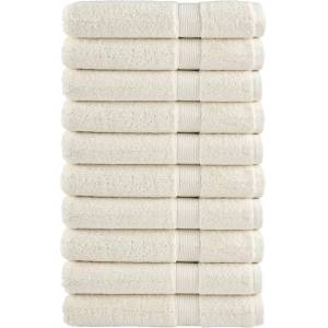 vidaXL Премиум кърпи SOLUND 10 бр кремави 100x200 см 600 gsm (137487)