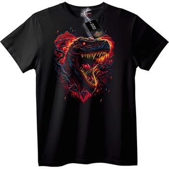 NOONEBRAND Тениска Огнен Т-Рекс - M, Black