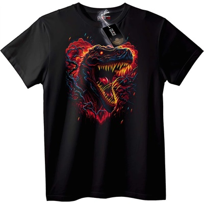 NOONEBRAND Тениска Огнен Т-Рекс - M, Black