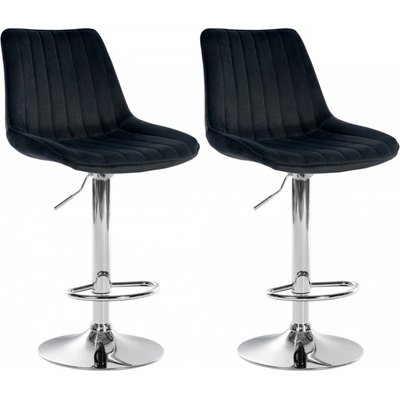 Design-Shop Toni samet Černá / chrom 2 ks