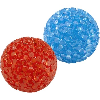 Ferplast - Neon ball pa5200 - грапави силиконови топчета със звънче, 2 бр