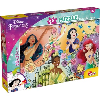 Lisciani Двулицев пъзел за оцветяване Lisciani - Disney Princess, 24 части (LI104857)
