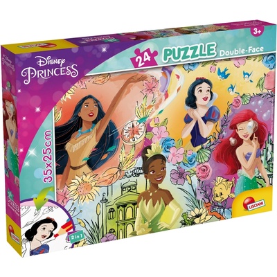 Lisciani Двулицев пъзел за оцветяване Lisciani - Disney Princess, 24 части (LI104857)