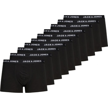 Jack and Jones Мъжки боксерки Jack and Jones Solid Mens 10-Pack Boxer Trunks - Black