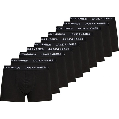 Jack and Jones Мъжки боксерки Jack and Jones Solid Mens 10-Pack Boxer Trunks - Black