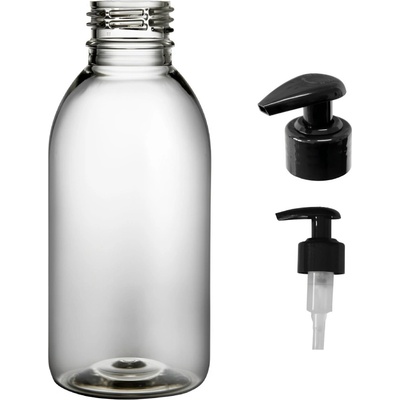 Tera plastová lahvička čirá s černou pumpičkou 150 ml