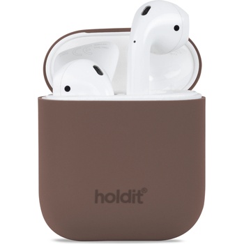 Image 1 of Holdit Kaлъф Holdit Silicone Case за AirPods 1/2 - Dark Brown