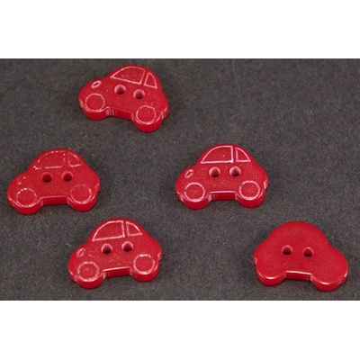 Auto - gombík - viac farieb - rozměry 1,5 cm x 1,2 cm červená_CEZ2760