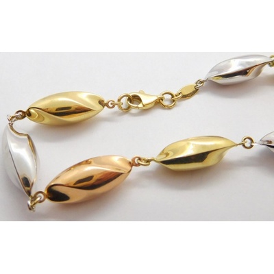 Klenoty Budín mohutný hladký zlatý ze tří barev zlata HK7002