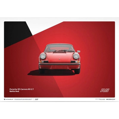 Umělecký tisk Porsche 911 RS - 1973 - Red, Automobilist, 30 × 21 cm