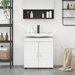 vidaXL Комплект шкафове за баня TULUM Бяло 60 x 34 x 63 см (880321)