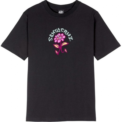 SANTA CRUZ tričko Delfino Flower Front T Shirt Black BLACK