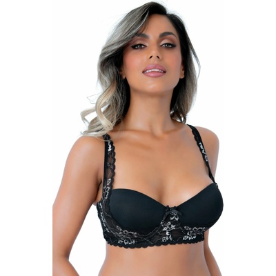 Daring Intimates Day & Night Balconette push-up lace bra Black