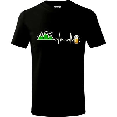 EKG z hôr na pivo tričko detské čierna
