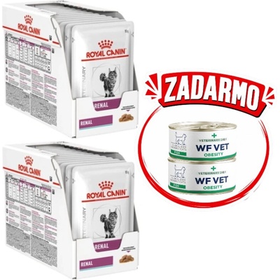 ROYAL CANIN Cat Renal 24x85g + WF VET Renal cat chicken 2x85 g