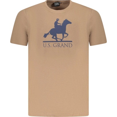 U. s. grand polo Мъжка тениска с къс ръкав us grand polo, Размер l, Цвят Кафяво (au02646_ma18fang)