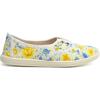 Oldcom Dámska slip on obuv SARAH PRINT biela žltá modrá