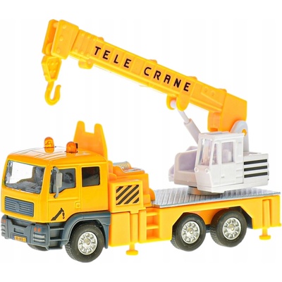 Kids Globe Traffic jeřáb kov 15cm na zpětný chod na baterie se světlem a zvukem v krabičce