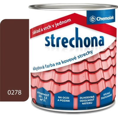 Chemolak Strechona 2v1 kvalitná farba na strechu 0278 hnedá 10 Kg