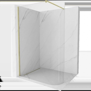 Mexen Kioto-R заоблен параван за душ Walk-in 100 x 200 cm, прозрачен 8 mm, златисто четкан - 800-100-101-55-06 (800-100-101-55-06)